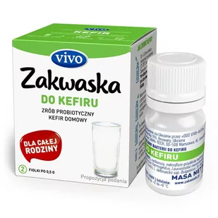 Vivo ZAKWASKI Kefir domowy żywe kultury bakterii probiotyk opakowanie 2 x 0,5g ZAKWASKI - Zdrowa żywność - miniaturka - grafika 1