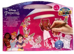 Księżniczki Disney. Kolorowanka filcowa - Kolorowanki, wyklejanki - miniaturka - grafika 1
