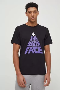 Koszulki męskie - The North Face t-shirt bawełniany męski kolor czarny z nadrukiem - grafika 1