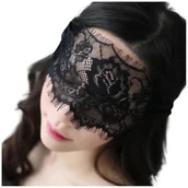 Akcesoria do bielizny - Satynowa jedwabna opaska na oczy Bielizna damska Bielizna nocna Satyna Pu971 BK - miniaturka - grafika 1