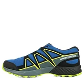 Buty dla chłopców - SALOMON Speedcross Climasalomon Waterproof, buty do biegania Szlak Unisex-dzieci i chłopców, Wielobarwny Nautical Blue Black Acid Lime, 37 EU - miniaturka - grafika 1