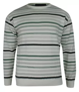 Sweter Beżowy, w Paski, Prążki, Okrągły Dekolt (U-neck), Męski - ELKJAER - Elkjaer - Swetry męskie - miniaturka - grafika 1
