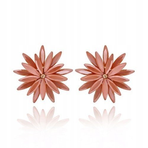 Kolczyki Kwiatki Kryształki Kolorowe Na Lato Kolczyki Stokrotki Pudrowe