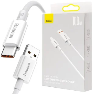 Kabel USB do USB-C Baseus Superior Series, 100W, 2m (biały) - Kable USB - miniaturka - grafika 1