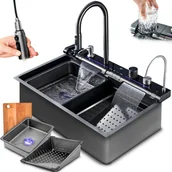 Zlewozmywaki - Heckermann Zlew wielofunkcyjny z ociekaczem  B7546X Grafitowy - miniaturka - grafika 1