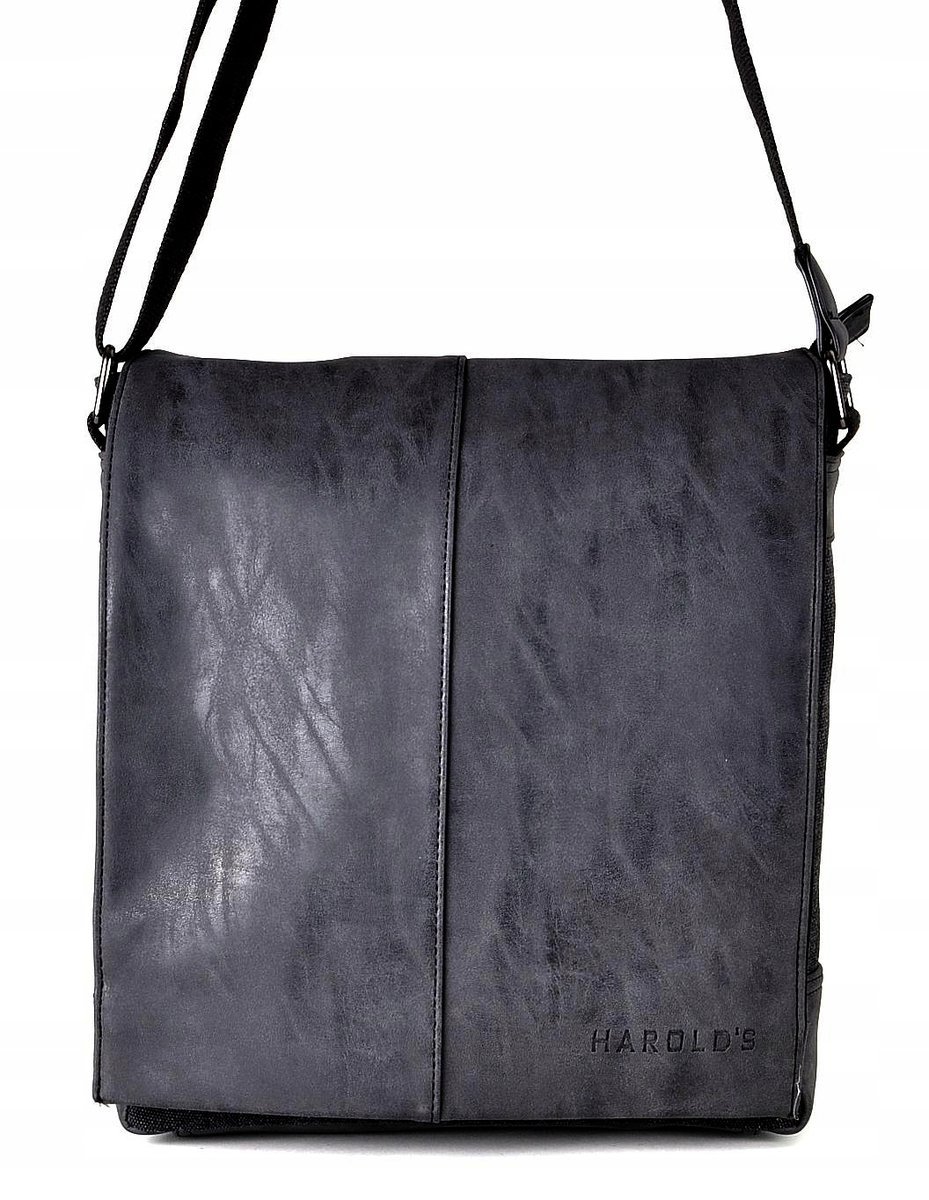 Czarna TORBA Z KLAPĄ na ramię LISTONOSZKA Męska Damska Młodzieżowa SAKWA C5