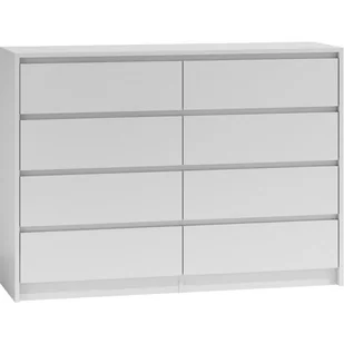 Topeshop Komoda szafka KARO, 8 szuflad, biała, 138x40x97 cm - Komody - miniaturka - grafika 2