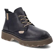 Botki damskie - Granatowe Botki Artiker Ocieplane Obuwie Damskie - miniaturka - grafika 1