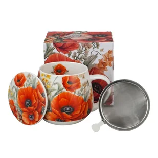 Kubek baryłka z zaparzaczem Maki 430 ml - Kubki - miniaturka - grafika 1