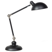 Lampy stojące - Beliani Lampka biurkowa Lampa biurkowa regulowana metalowa czarna MERAMEC 42969 - miniaturka - grafika 1