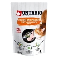 Mokra karma dla kotów - ONTARIO saszetka Kurczak i dorsz w rosole 80g (213-3032) - miniaturka - grafika 1