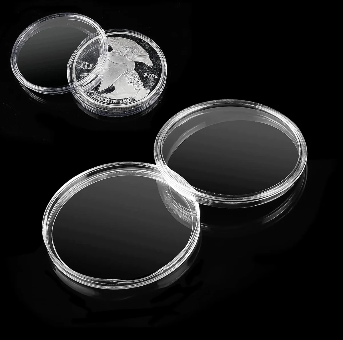 KAPSUŁKI NA MONETY 20 SZTUK 40MM PRZEŹROCZYSTE PLASTIKOWE UCHWYTY ETUI