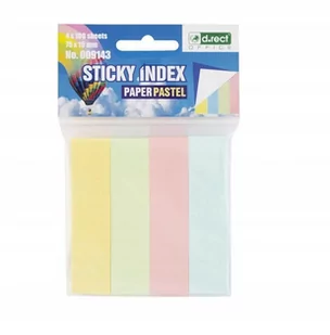 D.RECT  Zakładki indeksujące 75x19 mm pastelowe - D.RECT - Przybory szkolne - miniaturka - grafika 1