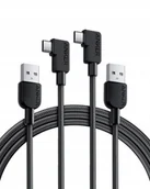 Kable USB - 2X Anker Kabel USB-A na USB-C, z wtyczką pod kątem 90°(2 SZTUKI) - miniaturka - grafika 1