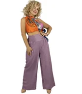 Spodnie damskie - Luźne damskie spodnie palazzo szeroka nogawka wysoki stan LENA - miniaturka - grafika 1