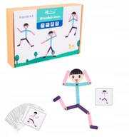 Klocki - Drewniany Ludzik Montessori Sensoryczna Zabawka Dla Dzieci Niebieski - miniaturka - grafika 1