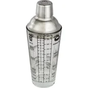 Shakery barmańskie - Xavax shaker do koktajli szkło z sito statywu (400 ML, 4 CL kubek z miarką w pokrywie, ze stali nierdzewnej, z przepisami kulinarnymi) 00111550 - miniaturka - grafika 1