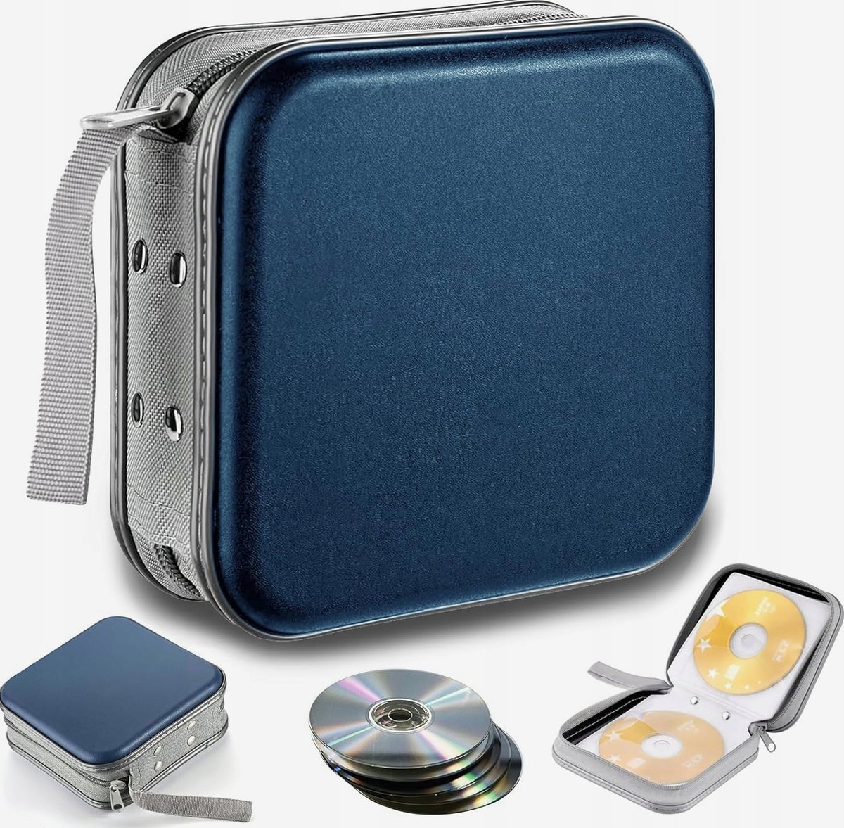 POJEMNIK NA PŁYTY CD DVD 40 SZTUK ETUI ORGANIZER TEKSTYLNY KASETA ZAMEK