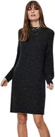 Sukienki - ONLY Onlvannes L/S sukienka damska KNT, ciemnoszary melanż, L - miniaturka - grafika 1
