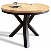 Stoły - Stół rozkładany Fi 100/140 Loft Okragły nogi metal - miniaturka - grafika 1