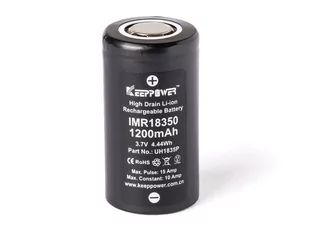 Keeppower IMR18350 - 1200 mAh 10 A (15 A), akumulator Li-Ion 3,6 V - 3,7 V - Ładowarki i akumulatory - miniaturka - grafika 1
