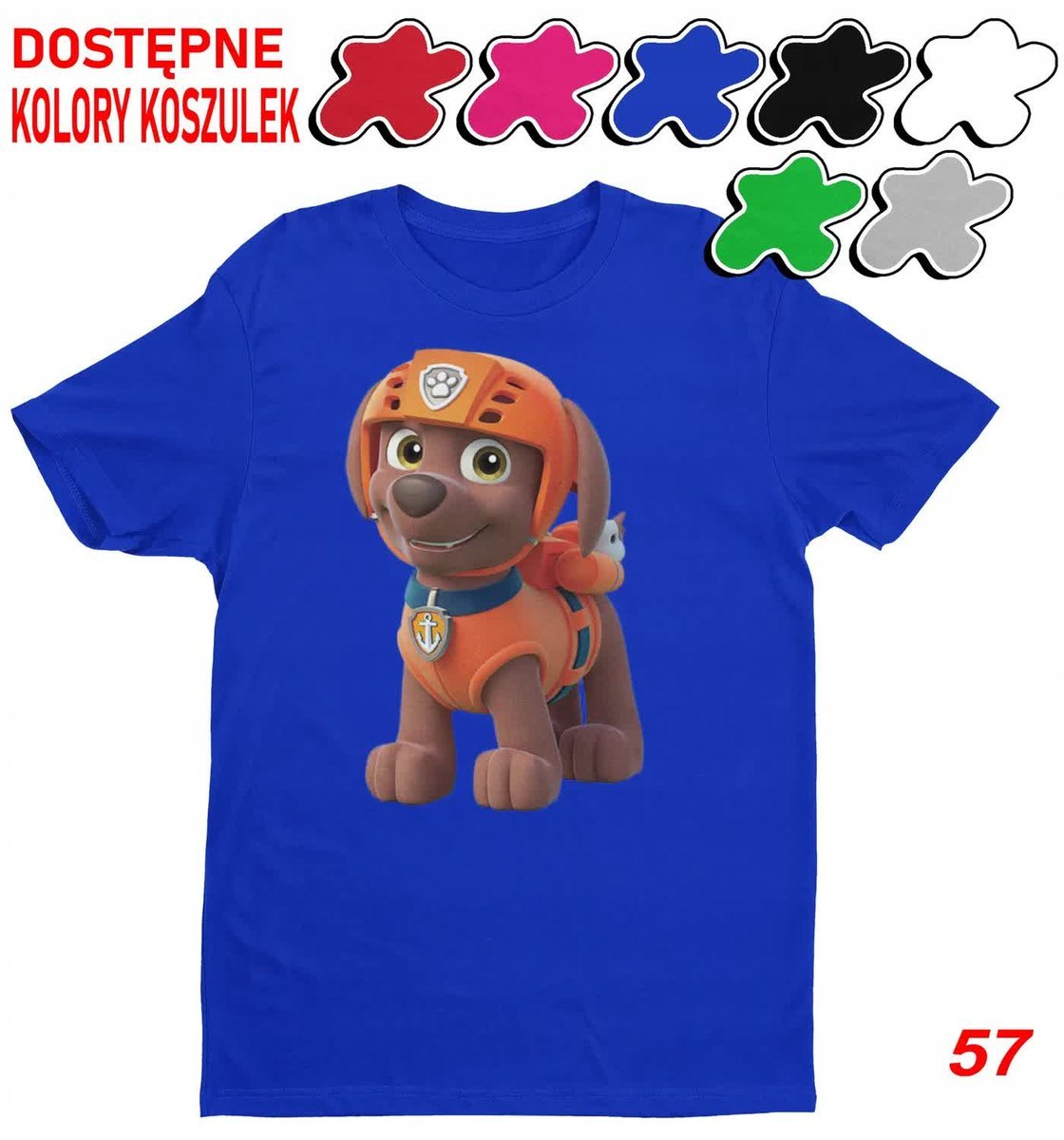 Dziecięca Koszulka Duży Wybór Psi Patrol Zuma Rubble Everest-L 146-152