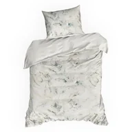 Pościel - Pościel SPRING/82 liście beż turkus 140x200 cm satyna - miniaturka - grafika 1