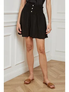 Fleur de Lin Lniane szorty "Iverlest" w kolorze czarnym - Spodenki damskie - miniaturka - grafika 1