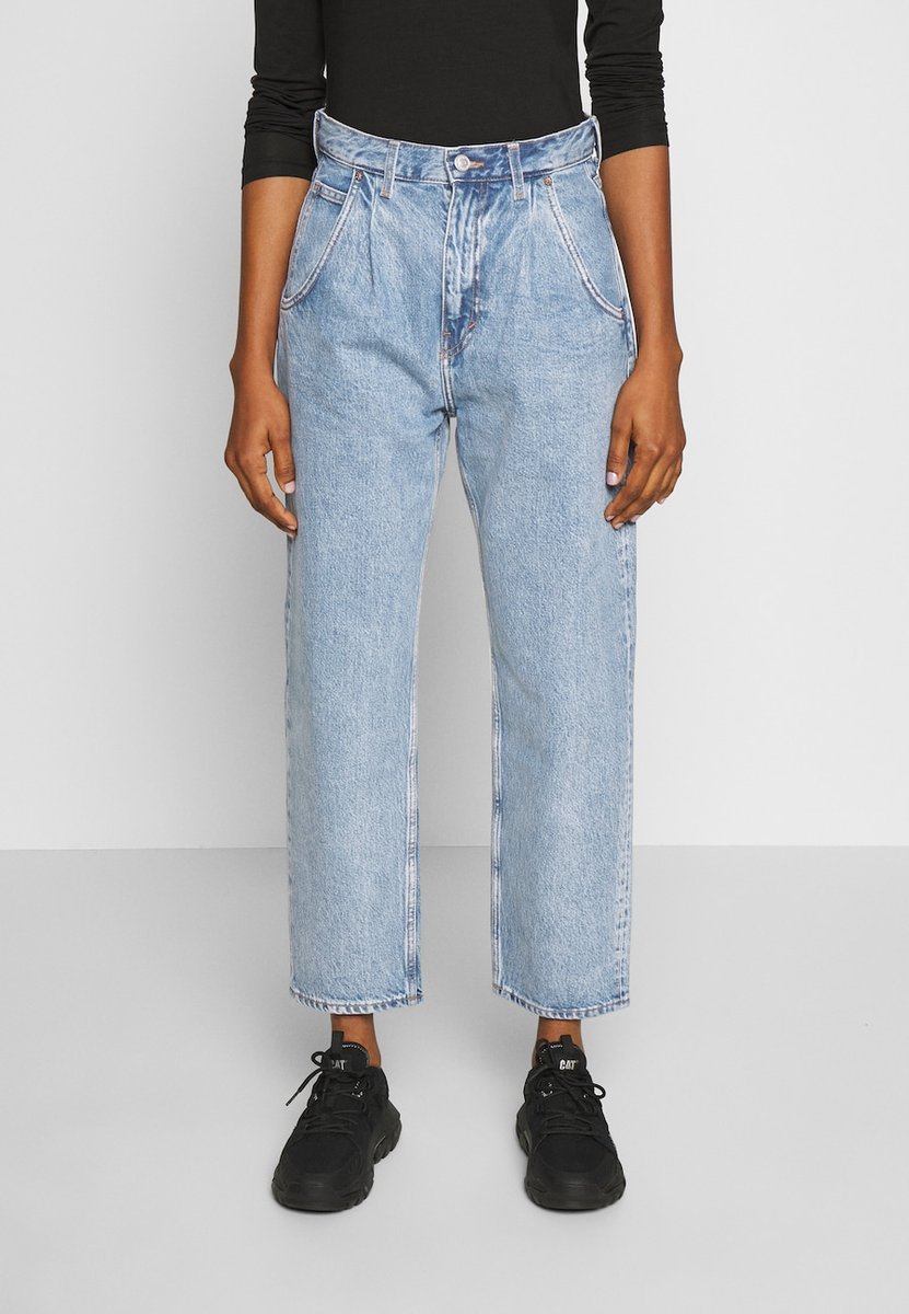 Weekday Jeansy Niebieskie Proste Na Zamek 24 1Bsq