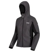 Kurtki damskie - Regatta Damska kurtka Arec II' wodoodporna wiatroszczelna z kapturem elastyczna miękka skorupa, czarna marl, 10 - miniaturka - grafika 1