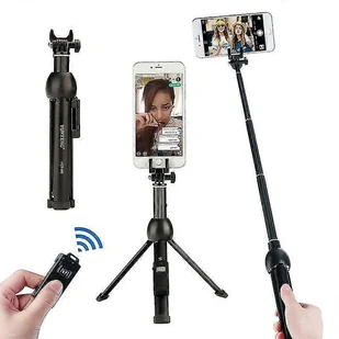 Yunteng Vct-992 113cm Wysuwany statyw Selfie Stand Uchwyt na telefon z bezprzewodowym pilotem Bluetooth Czarny - Selfie stick - miniaturka - grafika 1