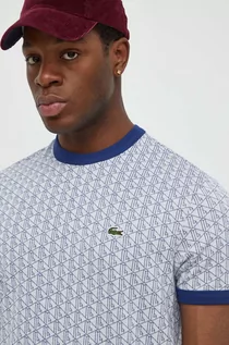 Koszulki męskie - Lacoste t-shirt bawełniany męski kolor granatowy wzorzysty - grafika 1