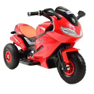 Import SUPER-TOYS SUPER ŚCIGACZ MOTOR SPORT POMPOWANE KOŁA PILOT IMITACJA WYDECHU MIĘKKIE SIEDZENIE/HZBB1188  HZBB-1188-CZERWONY - Jeździki dla dzieci - miniaturka - grafika 1