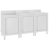Meble gastronomiczne - VidaXL Szafka gastronomiczna ze zlewem, 180x60x96 cm, stal nierdzewna 3058275 VidaXL - miniaturka - grafika 1