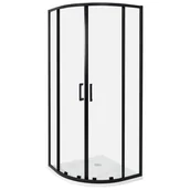 Kabiny prysznicowe - Beliani Kabina prysznicowa JUKATAN 80 x 80 x 185 cm Czarny - miniaturka - grafika 1