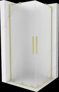 Mexen Velar L Duo kabina prysznicowa rozsuwana 80x80 cm, szron, złota szczotkowana - 871-080-080-02-33-55 - Kabiny prysznicowe - miniaturka - grafika 1