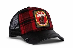 Replay Męska czapka z daszkiem typu trucker, 1592 BLACK + BLOOD RED, jeden rozmiar - Czapki damskie - miniaturka - grafika 1