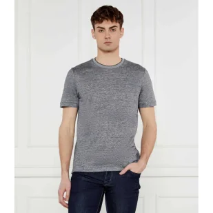 BOSS BLACK T-shirt H-Thompson 28 Regular Fit z dodatkiem lnu - Koszulki męskie - miniaturka - grafika 1