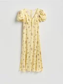 Sukienki - Reserved - Sukienka w kwiaty - jasnożółty - miniaturka - grafika 1