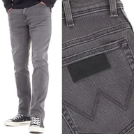 Spodnie męskie - Wrangler TEXAS SLIM Vibra lekko dopasowane szare spodnie jeansowe W33 L34 - miniaturka - grafika 1