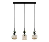 Lampy sufitowe - Lampa wisząca na lince SOPHIA 3xE14/10W/230V czarna/zielona/dymna beżowa - miniaturka - grafika 1