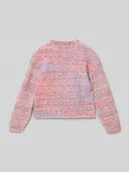 Swetry dla dziewczynek - Sweter o luźnym kroju z dzianiny z dodatkiem wełny - miniaturka - grafika 1
