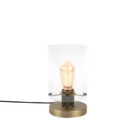 Lampy stojące - QAZQA Nowoczesna lampa stołowa brąz szkło 25cm - Dome - miniaturka - grafika 1