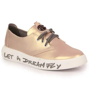 Półbuty damskie na platformie perłowy róż S.Barski różowe - Półbuty damskie - miniaturka - grafika 1