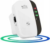 Wzmacniacze sygnału wifi - Wzmacniacz Sygnału Sieci Wifi Mocny Zasięg 300 Mb/S + Kabel Sieciowy - miniaturka - grafika 1