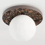 Lampy sufitowe - Sufitowa lampa lastrykowa LEGRA 31402106 kula IP44 biała brązowa - miniaturka - grafika 1