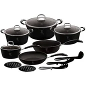 Zestawy garnków i patelni - Berlinger Haus ZESTAW GARNKÓW 15-ele BLACK PROFESSIONAL LINE BH-6129 BH-6129 - miniaturka - grafika 1