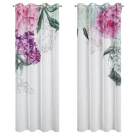 Zasłony - Zasłona gotowa na przelotkach ISA 140x260 Eurofirany biała różowa duże kwiaty - miniaturka - grafika 1