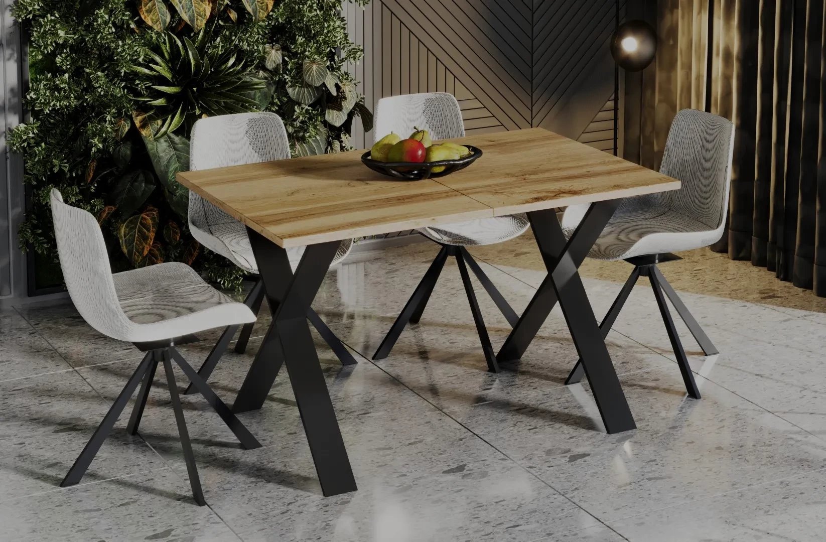 Stół rozkładany X 130210x80 dąb wotan ENDO