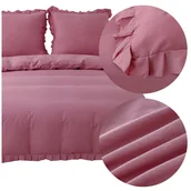 Pościel - Pościel BAWEŁNIANA 220x200 3 części poszewki 70x80 falbany klasyczna LYNDA - miniaturka - grafika 1